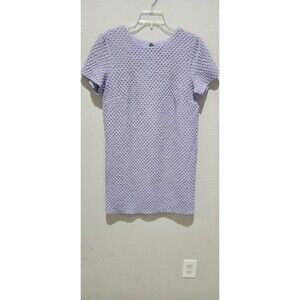 SHE + SKY Textured Geometric Shift Dress Lavender Crew Neck Short Sleeve M
